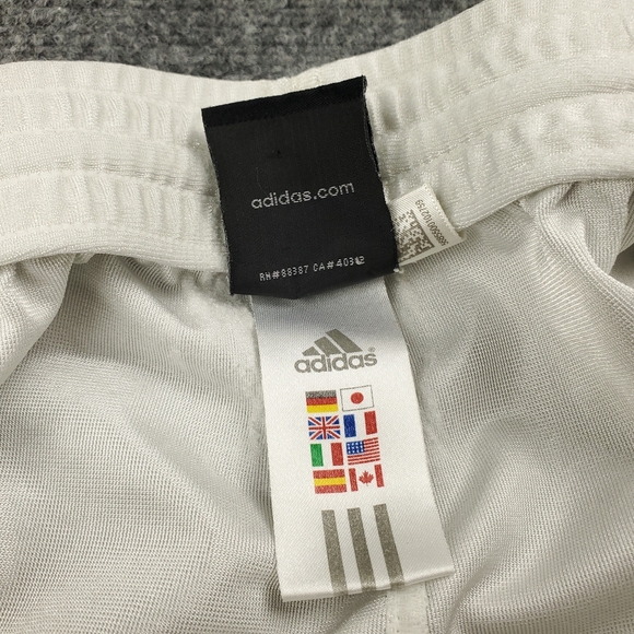 Vintage Y2K Adidas Dazzle Shorts 2XL White Gold Basketball Silky Shiny Baggy - Picture 6 of 7